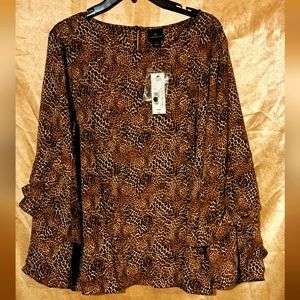 NWT Worthington Animal print blouse